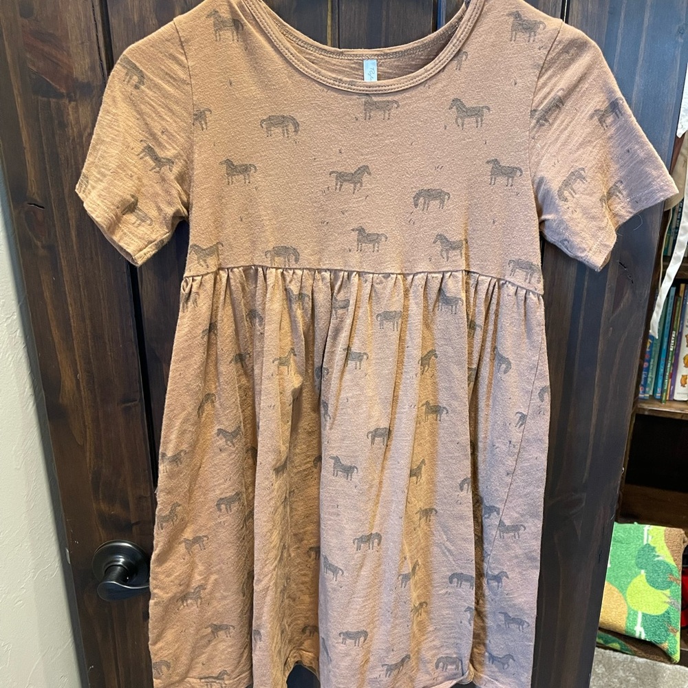 Rylee & Cru Brown Horse Print Dress